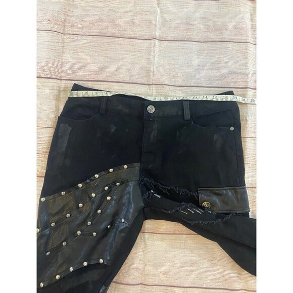 Devil's Fashion Women's Black Steam Punk Gothic Detailed Jeans - Medium - Picture 6 of 12